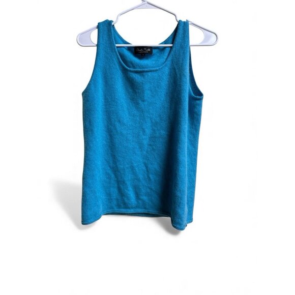 Claudia Nichole 100% Cashmere Sleeveless Sweater Tank Turquoise L - Picture 1 of 5